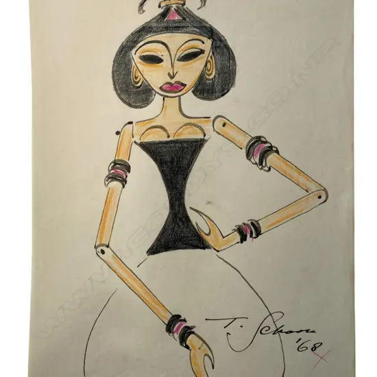 Theo Schoon (1915-85) 'Female puppet', 1968